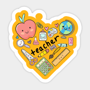 Teaching is a work of heart Sticker